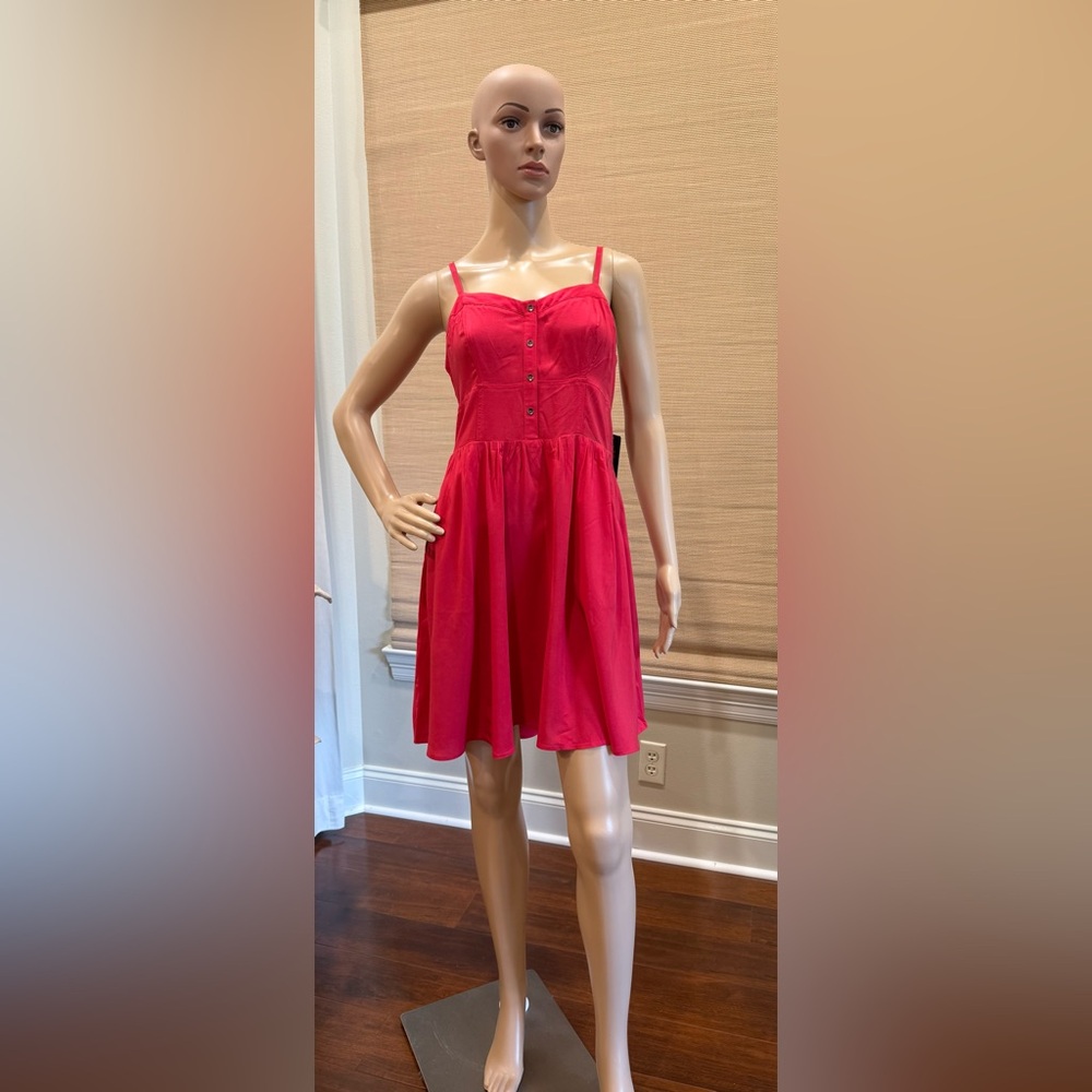 Express Vibrant Pink Sleeveless Dress